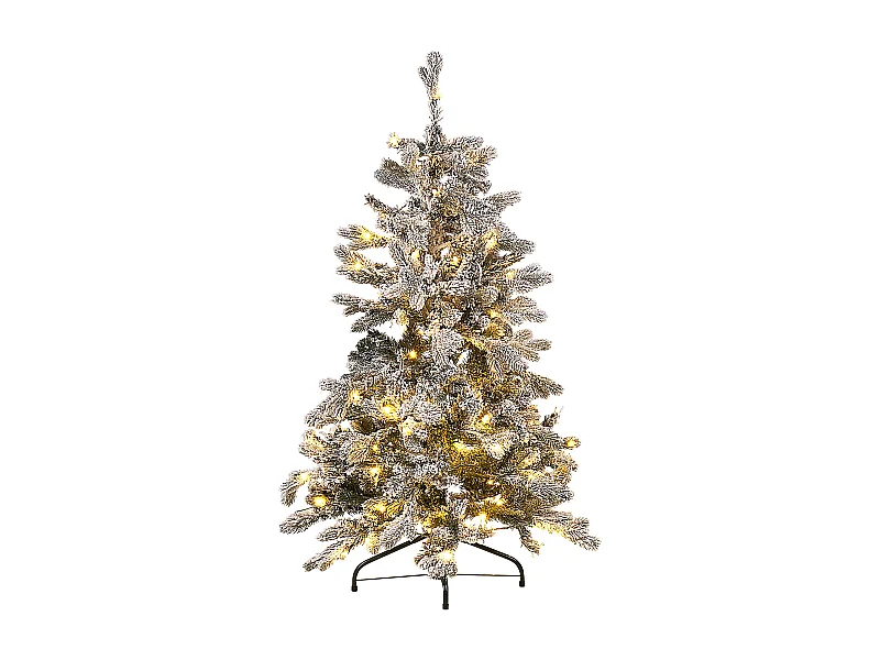 Künstlicher Weihnachtsbaum schneebedeckt 120 cm mit LED-Beleuchtung weiß Tatlow