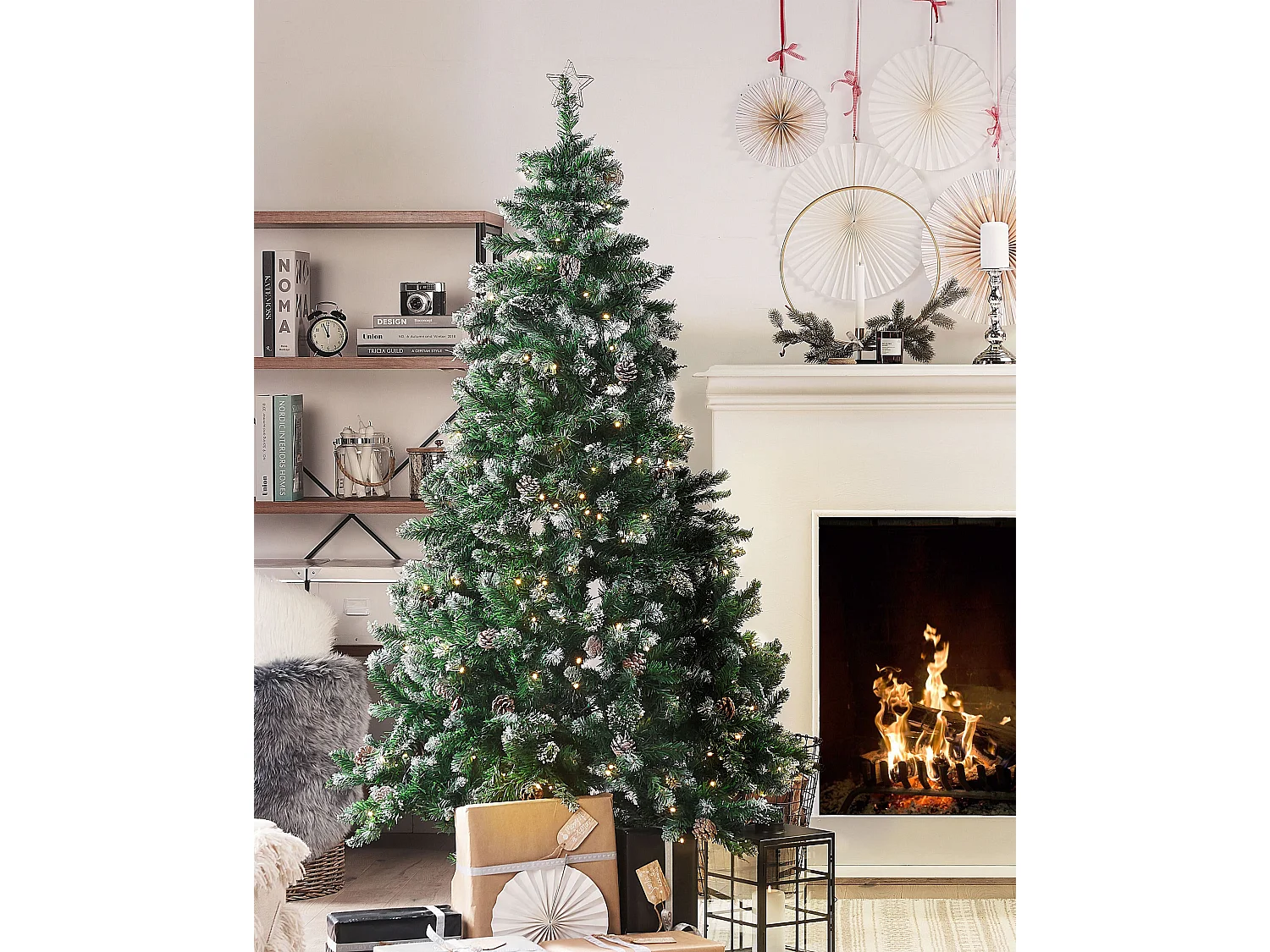 Sapin de Noël artificiel LED PALOMAR 180 cm Vert foncé
