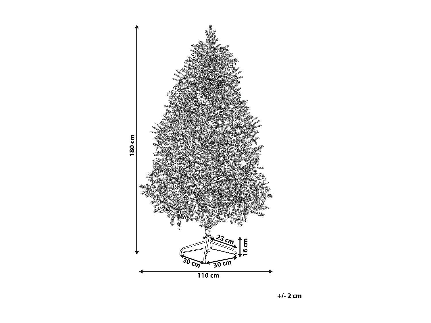 Sapin de Noël artificiel LED PALOMAR 180 cm Vert foncé