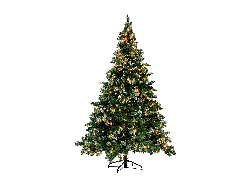 Künstlicher Weihnachtsbaum mit LED Beleuchtung Schnee bestreut 180 cm grün PALOMAR