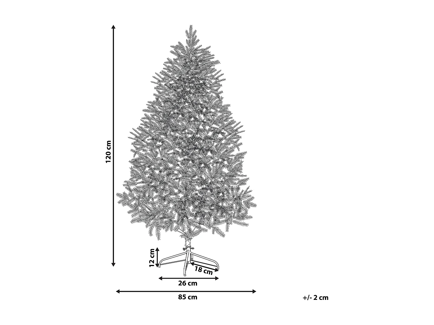 Sapin de Noël artificiel recouvert de neige 120 cm FORAKER