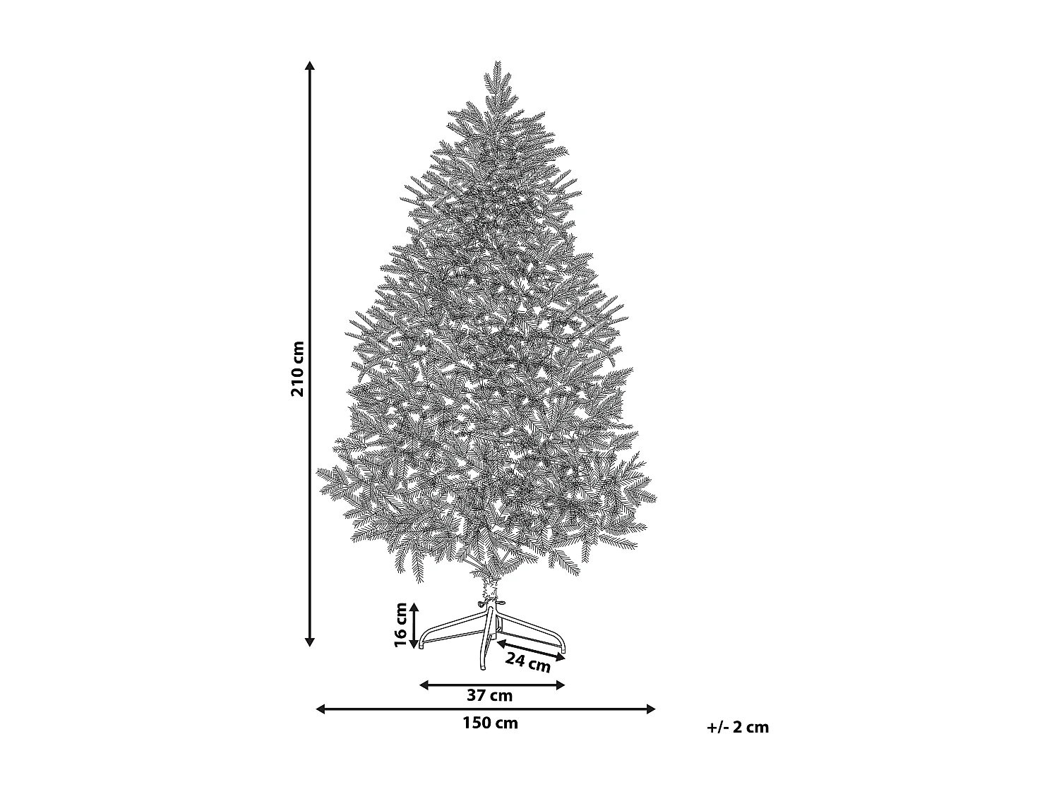 Sapin de Noël recouvert de neige artificielle 210 cm BASSIE