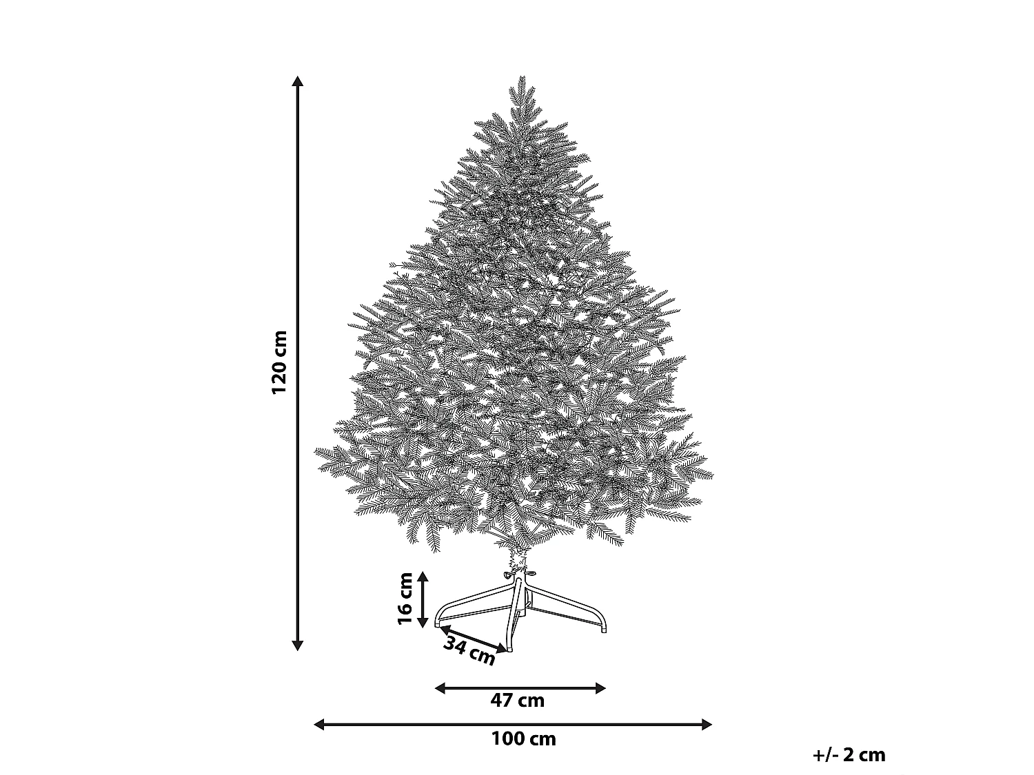 Ośnieżona sztuczna choinka 120 cm biała MASALA