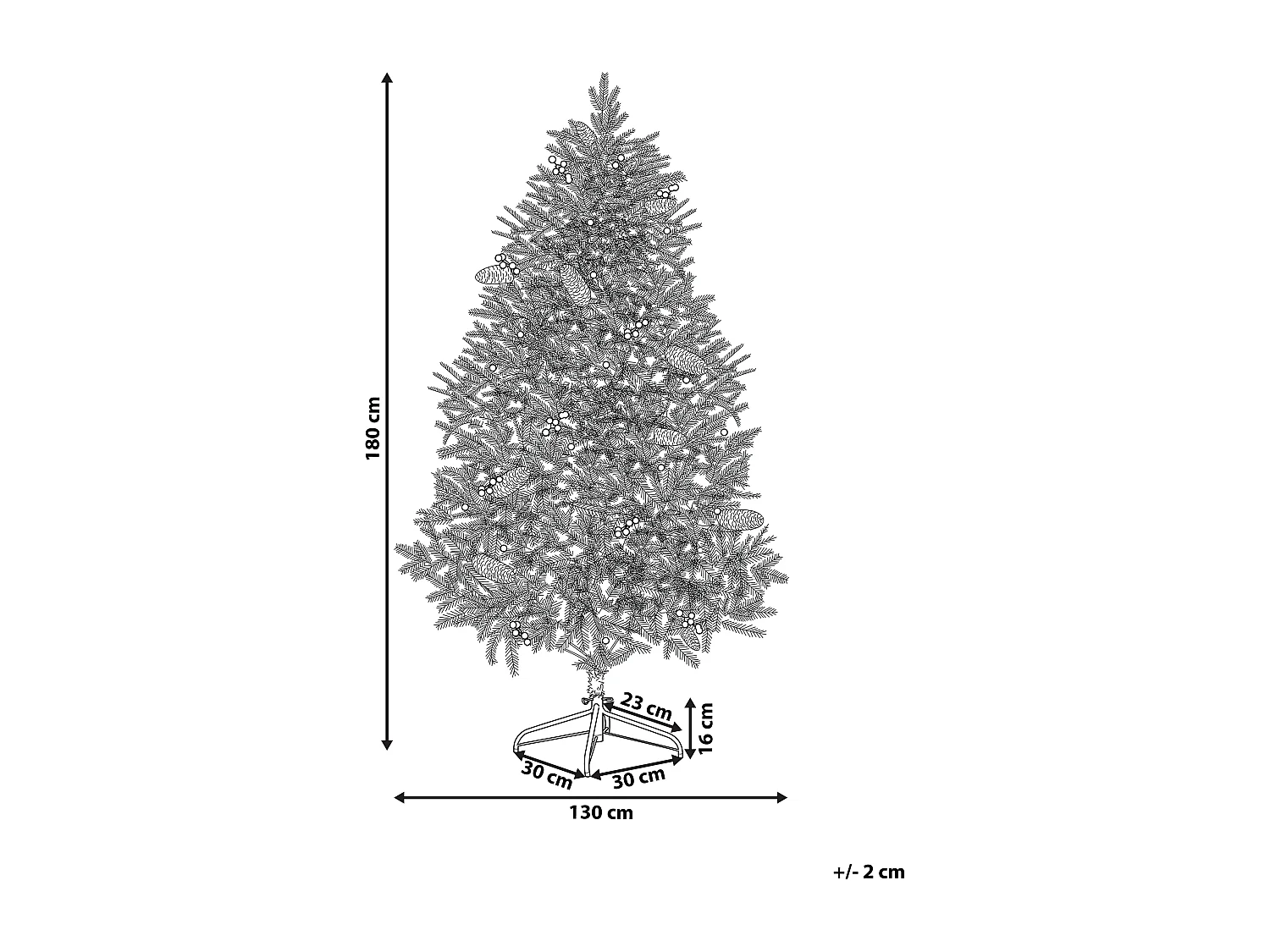 Kerstboom met verlichting 180 cm JACINTO