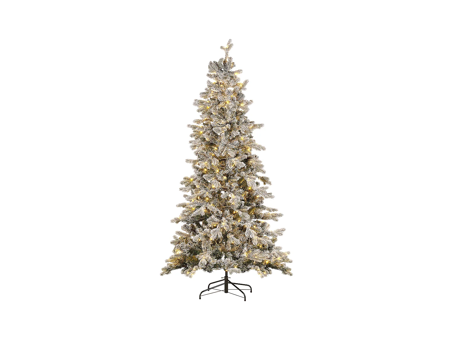 Sapin de Noël artificiel enneigé LED TATLOW 210 cm Vert