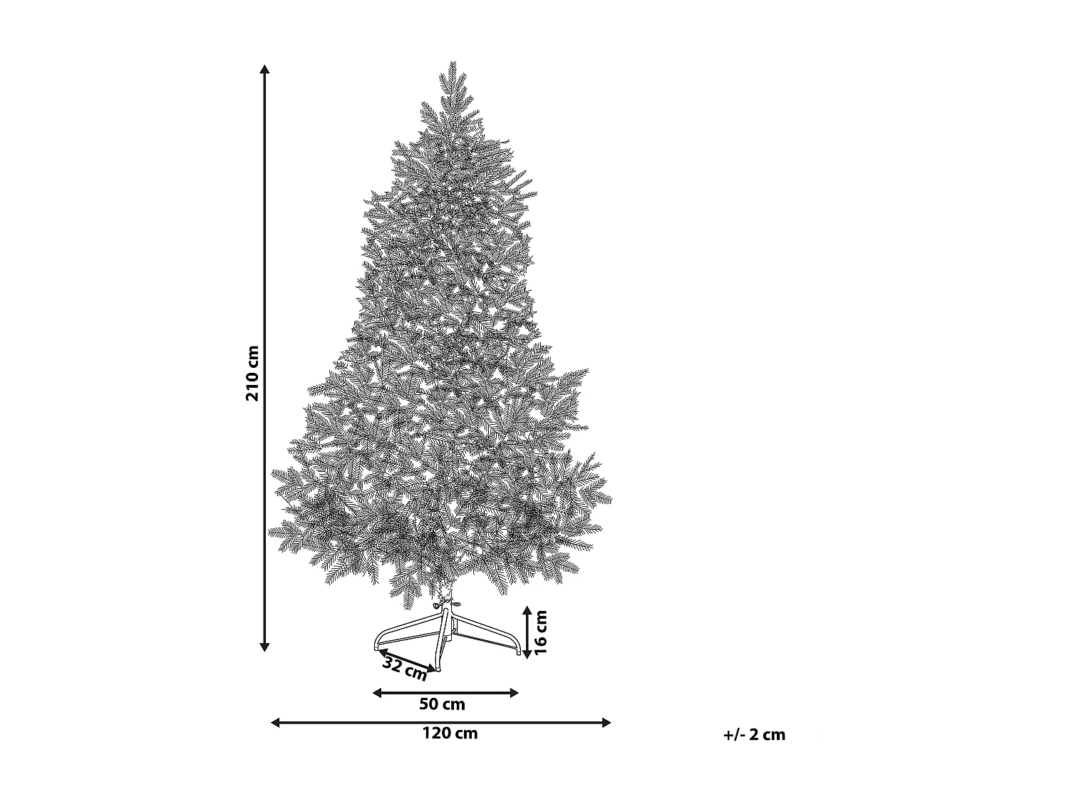Kerstboom met verlichting 210 cm TATLOW