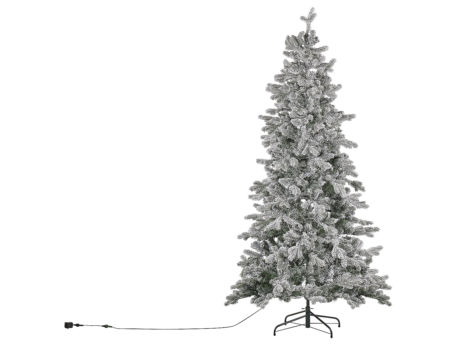 Künstlicher Weihnachtsbaum mit LED Beleuchtung schneebedeckt 210 cm weiss TATLOW