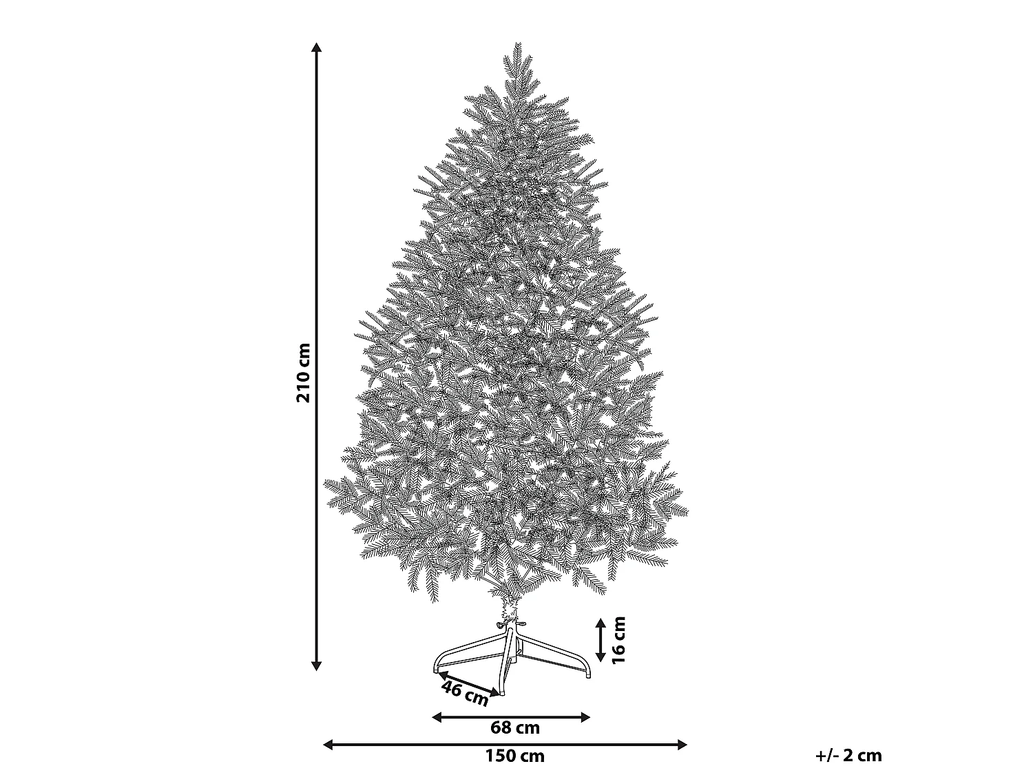 Sapin de Noël 210 cm bleu FARNHAM