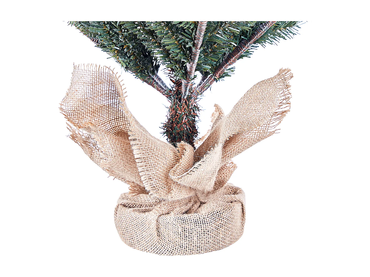 Künstlicher Weihnachtsbaum mit Schnee bestreut im Jutesack 90 cm grün Ringrose