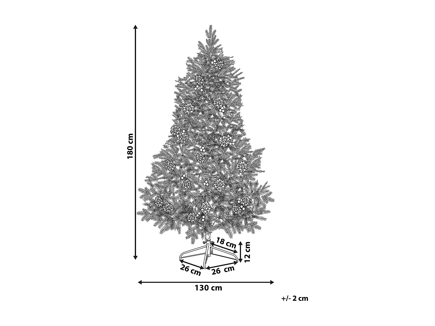 Árvore de natal verde com efeito de neve 180 cm DENALI