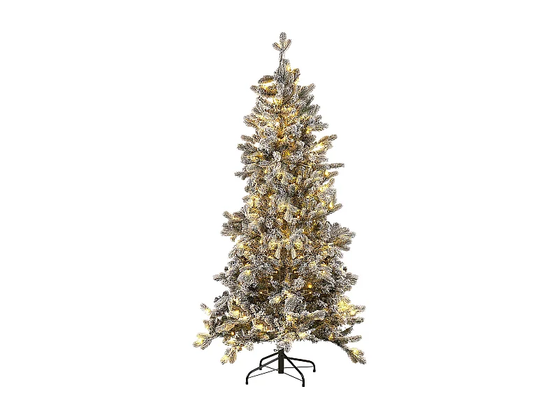 Künstlicher Weihnachtsbaum schneebedeckt 180 cm mit LED-Beleuchtung weiß Tatlow