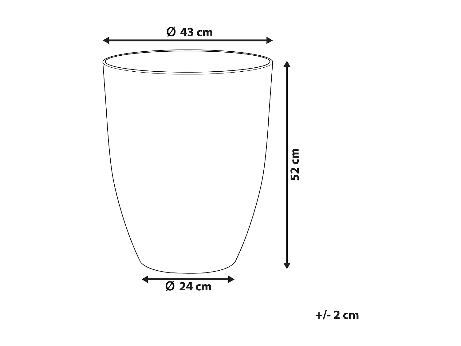 Cache-pot CROTON 43 cm Gris clair