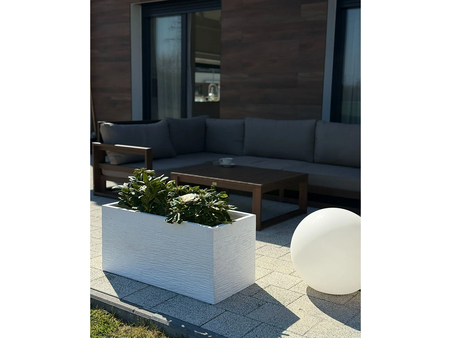 Cache-pot MYRA Céramique 80 cm Blanc