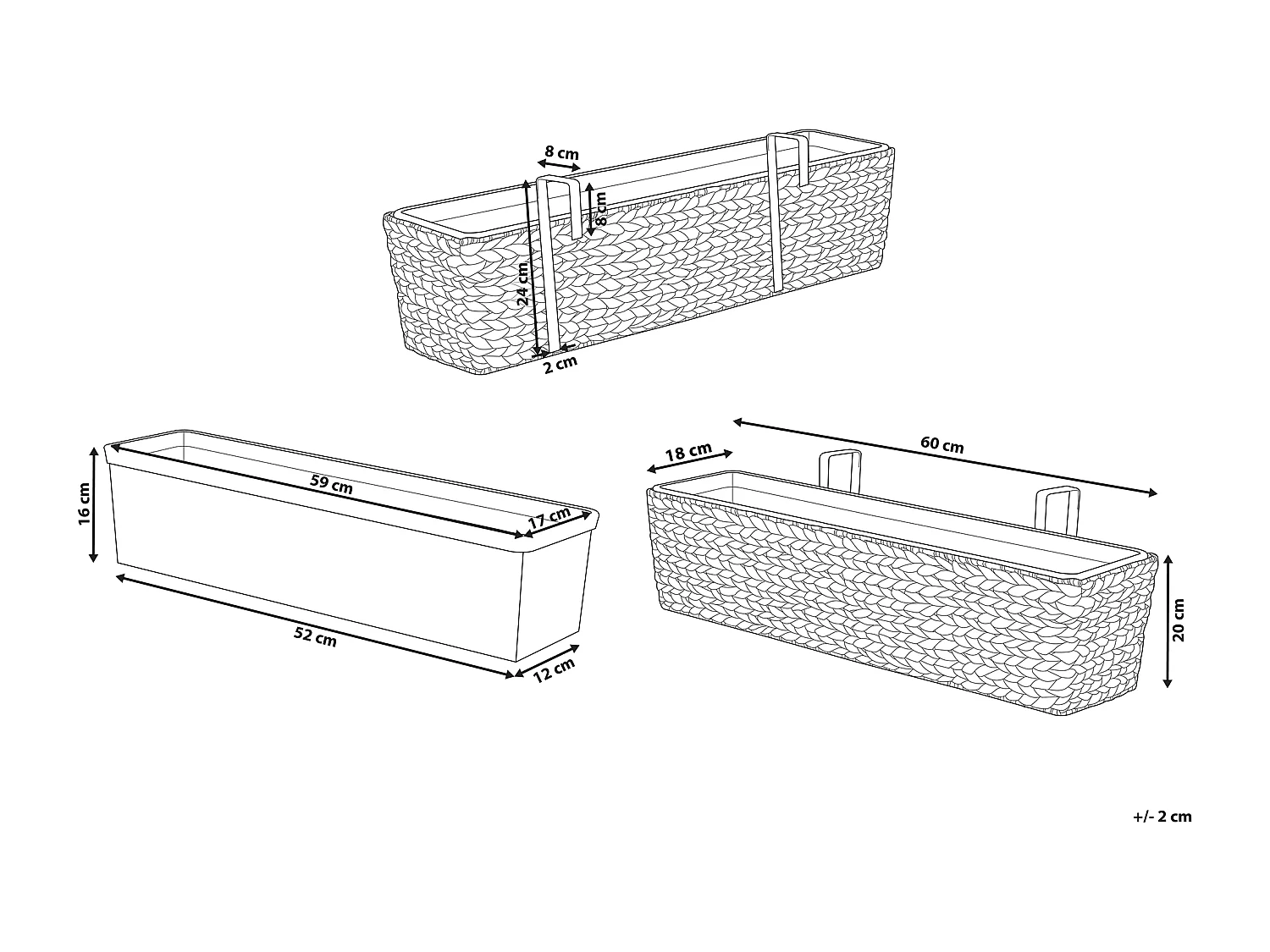 Vaso per piante KAWALA Rattan sintetico 60 cm Beige sabbia