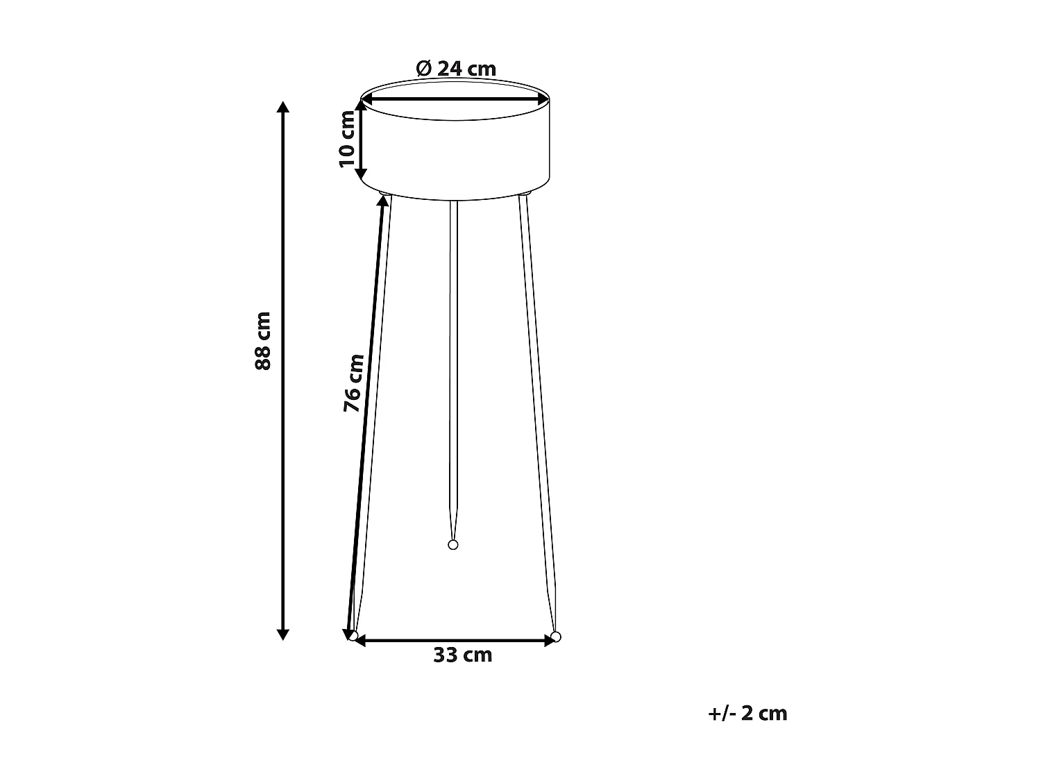 Suporte para vasos LEIKA Metal 33 cm Preto
