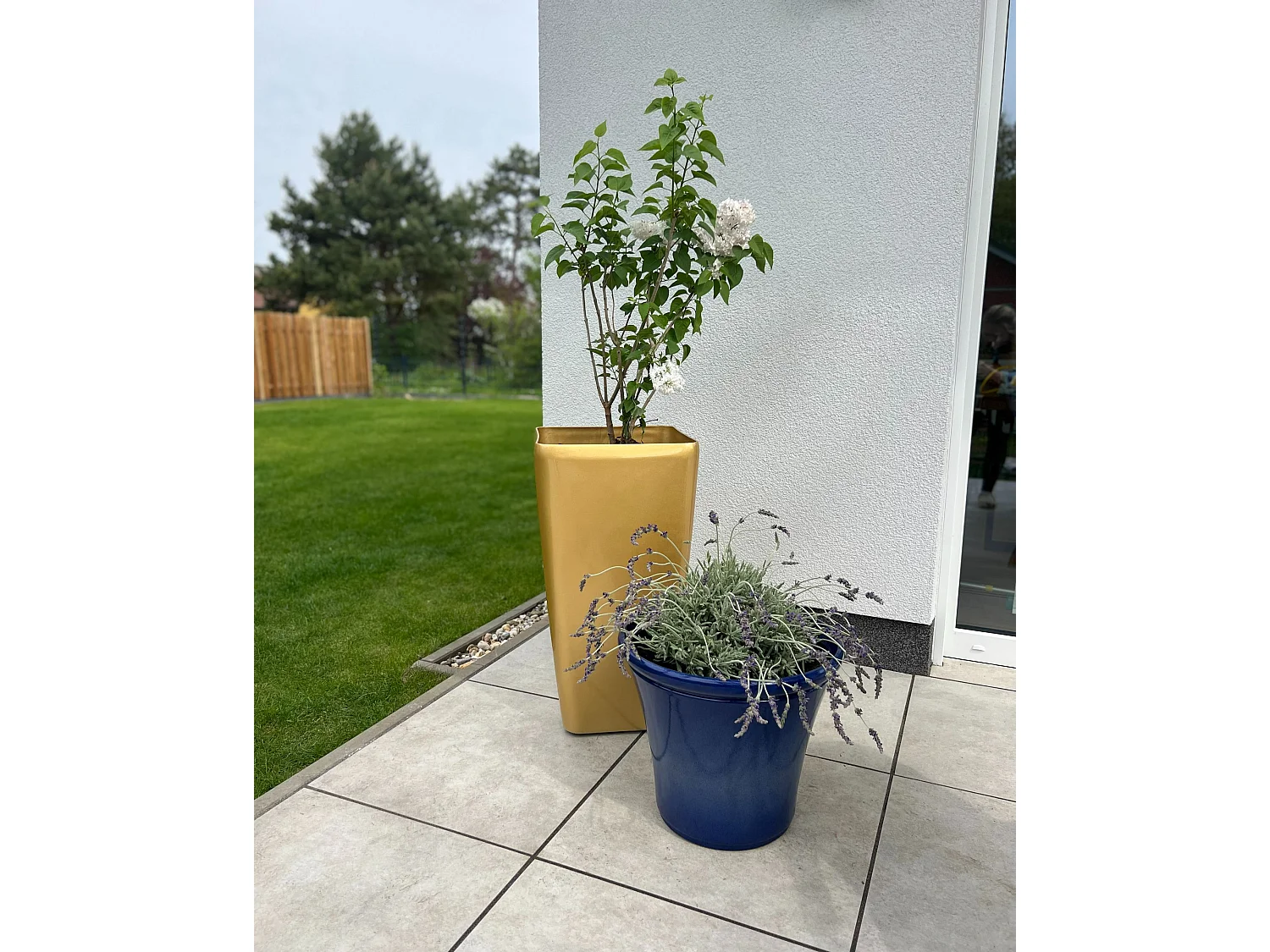 Blumenkübel MODI Stein 40 cm Gold