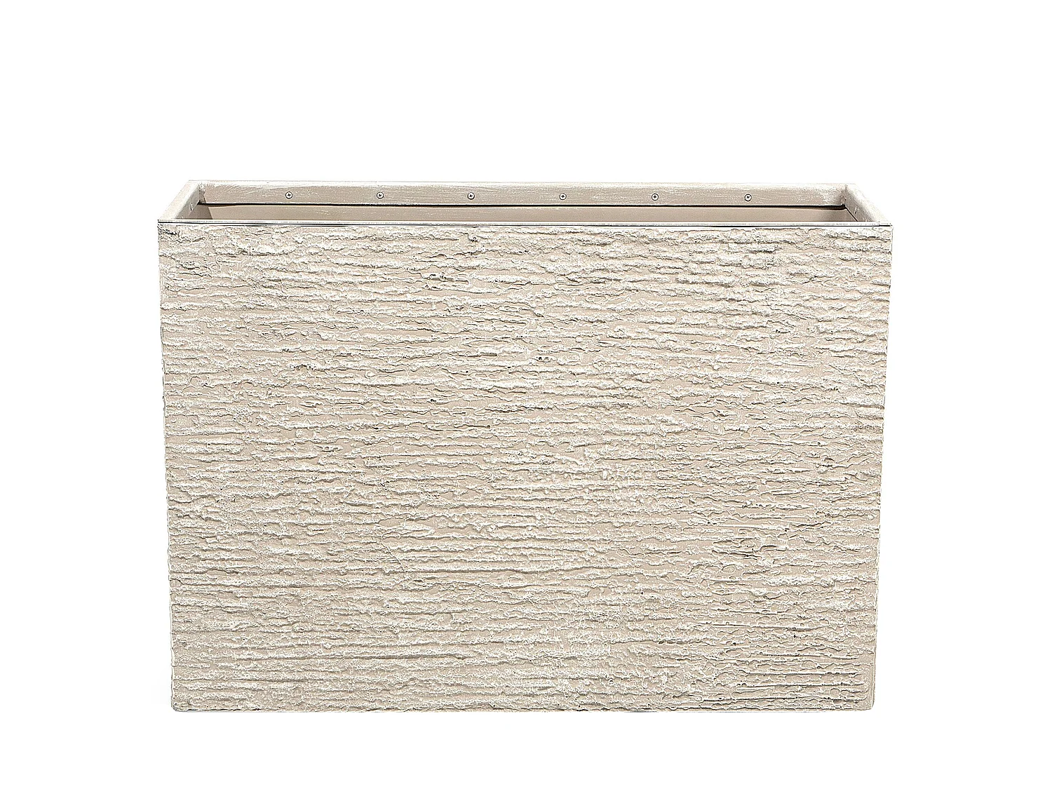 Moderner Blumentopf beige 34x80x56 cm rechteckige Form Steingemisch Edessa