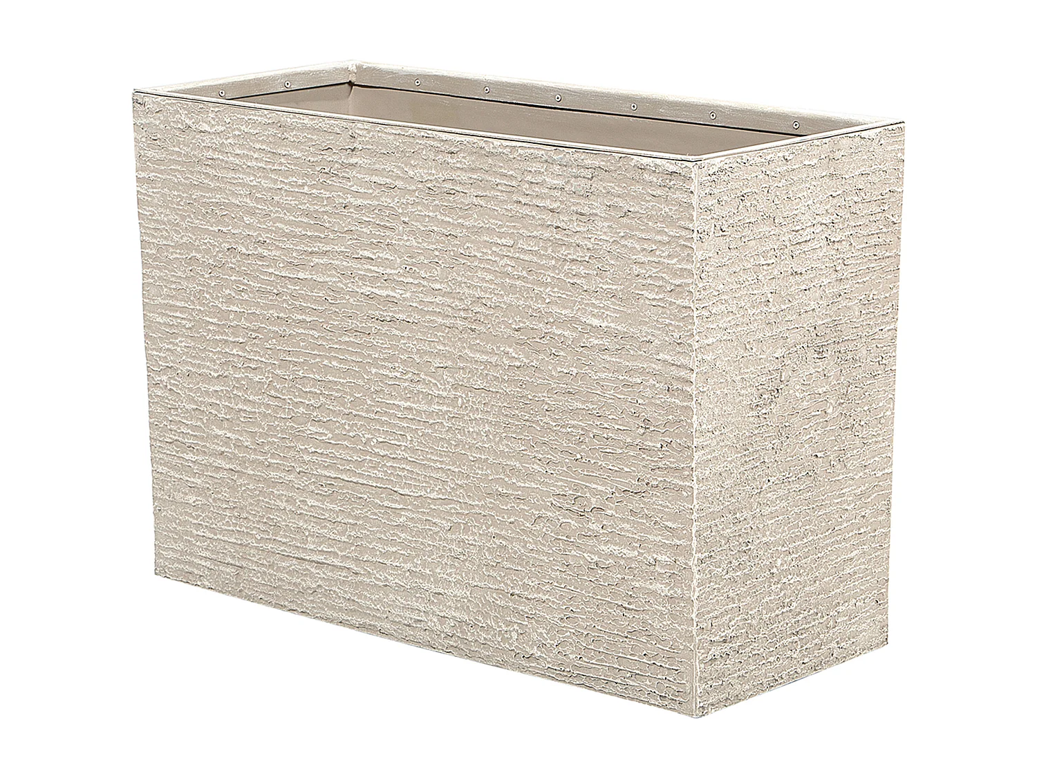 Moderner Blumentopf beige 34x80x56 cm rechteckige Form Steingemisch Edessa