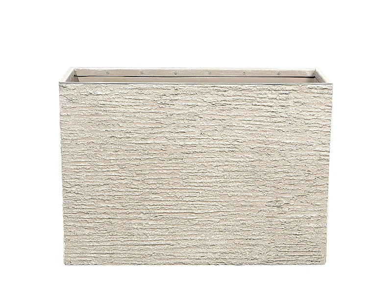 Moderner Blumentopf beige 34x80x56 cm rechteckige Form Steingemisch Edessa