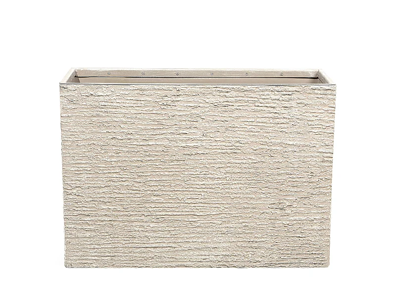Moderner Blumentopf beige 34x80x56 cm rechteckige Form Steingemisch Edessa