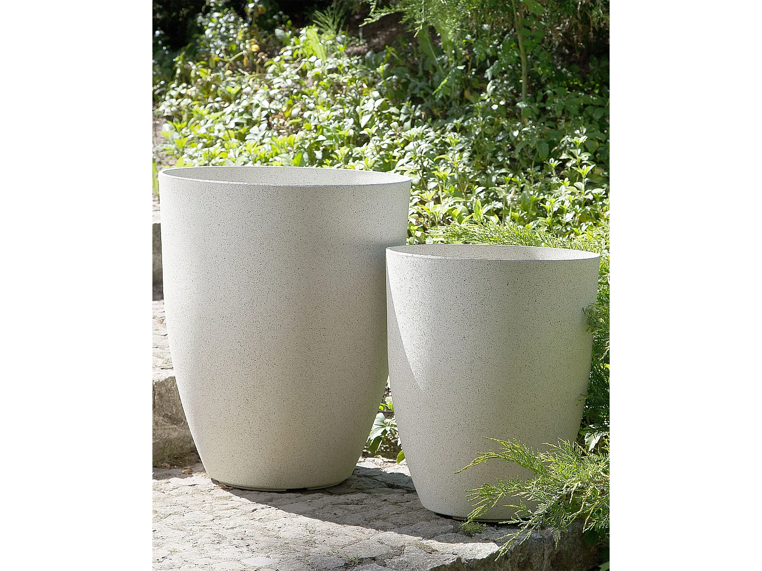 Cache-pot CROTON Pierre 35 cm Blanc cassé
