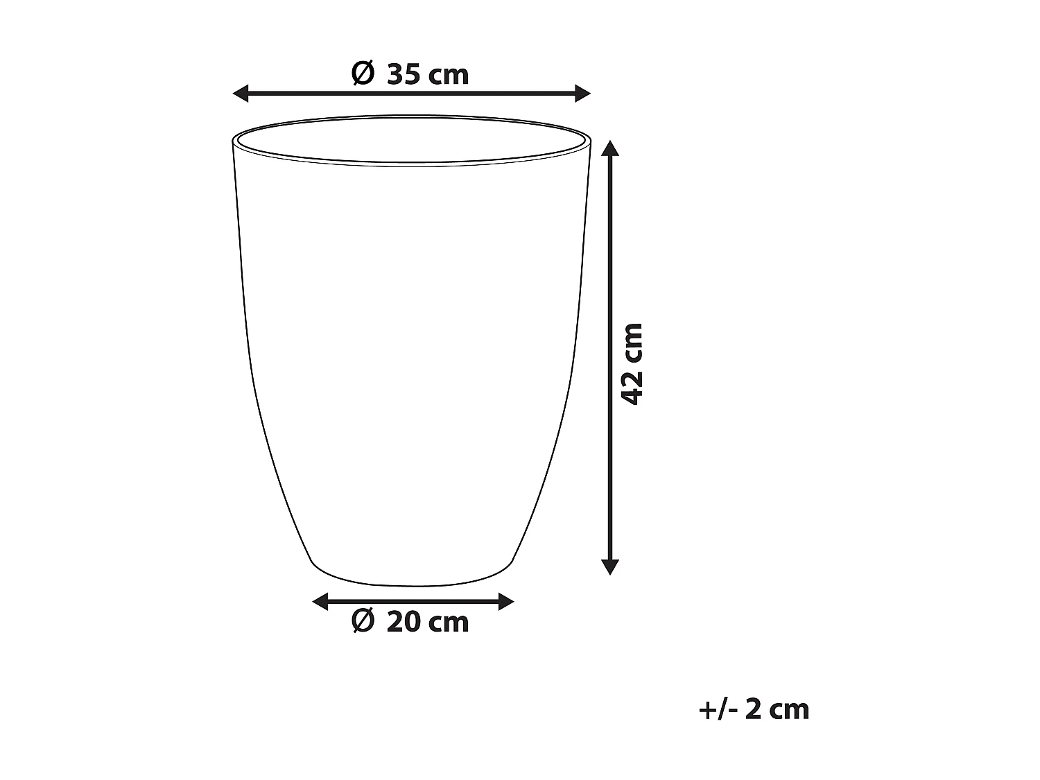Cache-pot CROTON Pierre 35 cm Blanc cassé