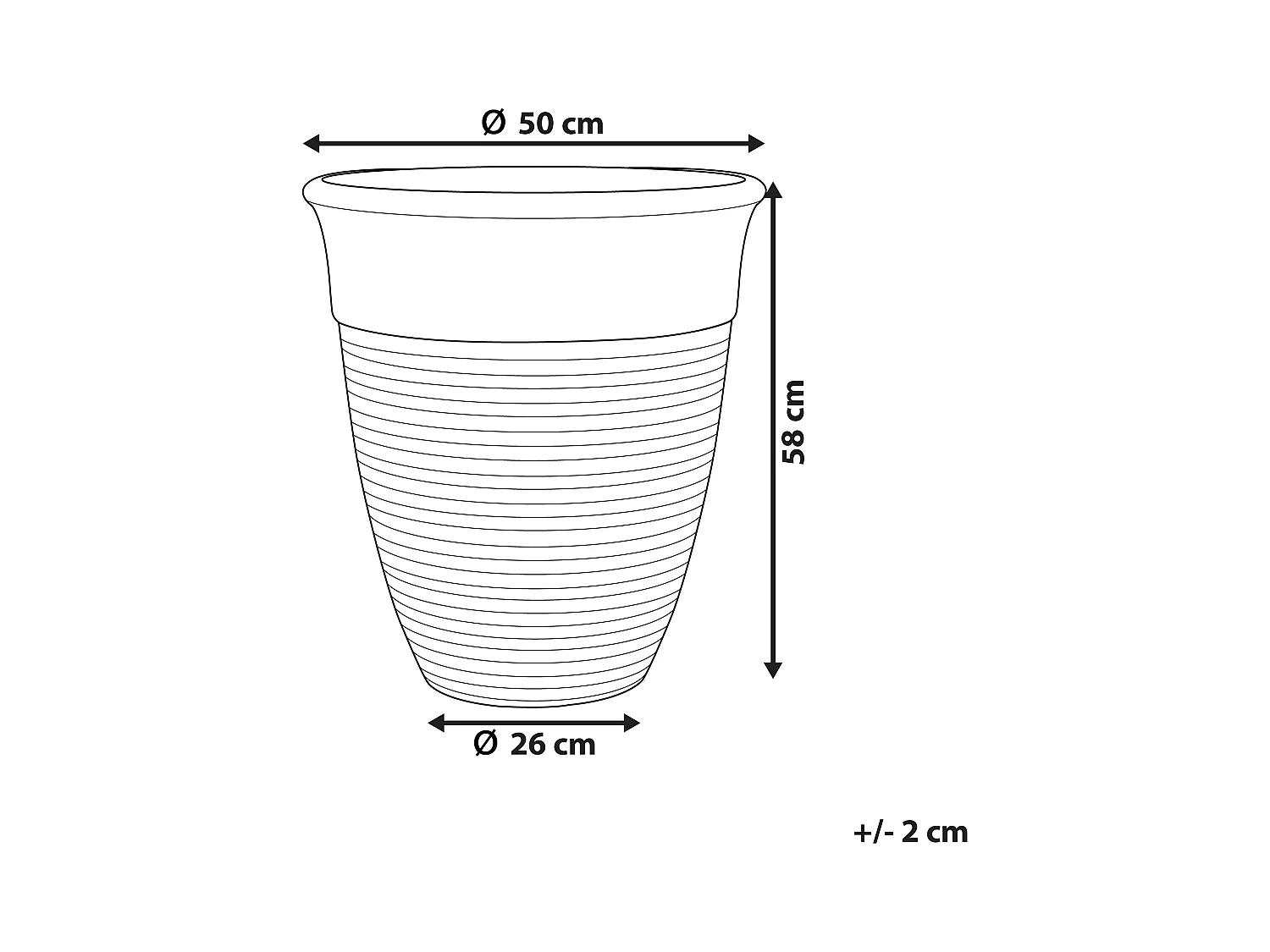 Cache-pot KATALIMA 50 cm Gris