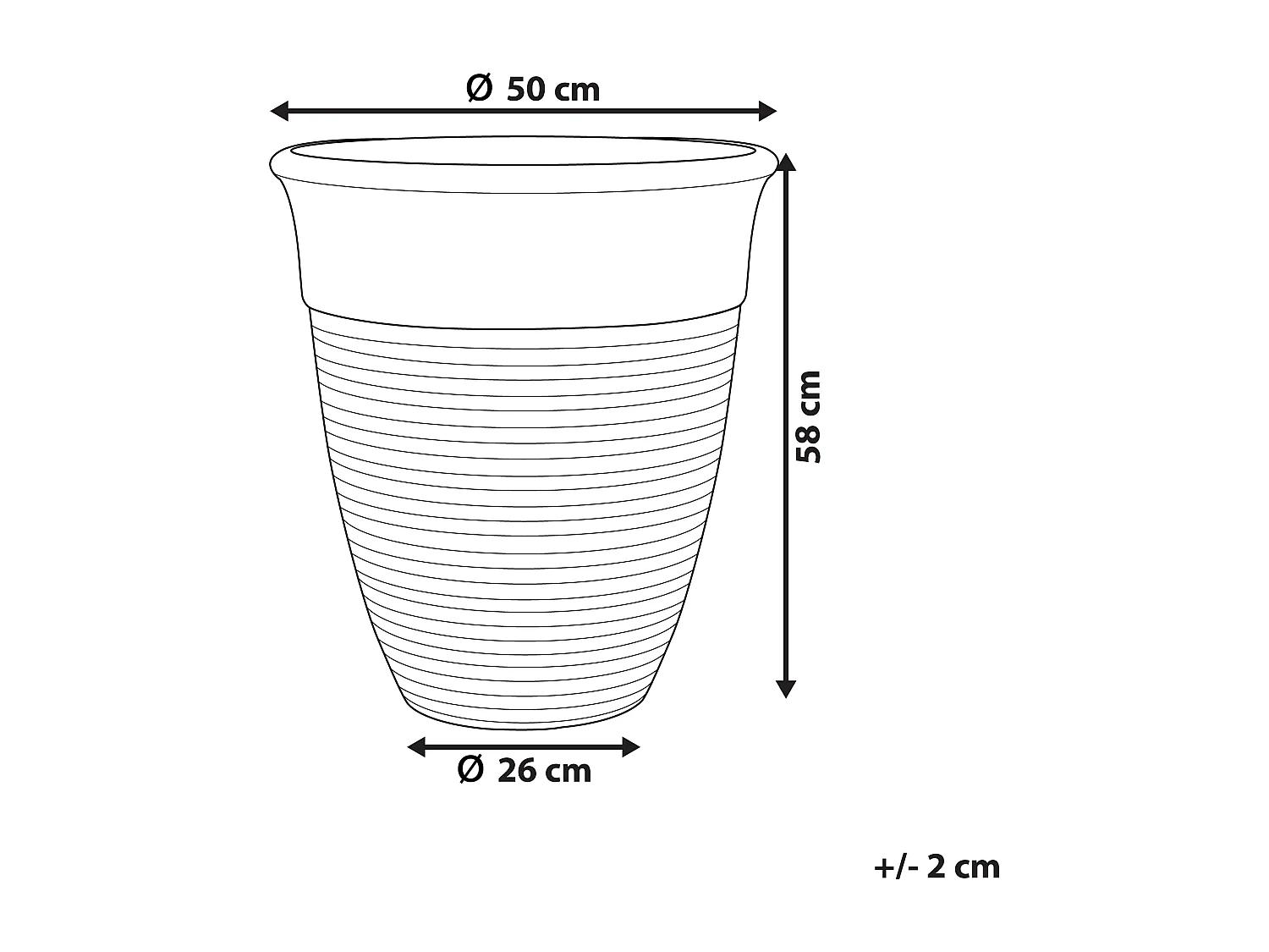 Cache-pot KATALIMA 50 cm Gris