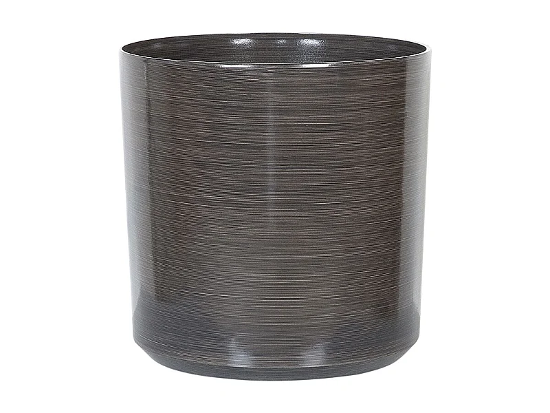 Outdoor & Indoor Blumentopf grau glänzend rund Streifenmuster 35x35x35 cm Vagia