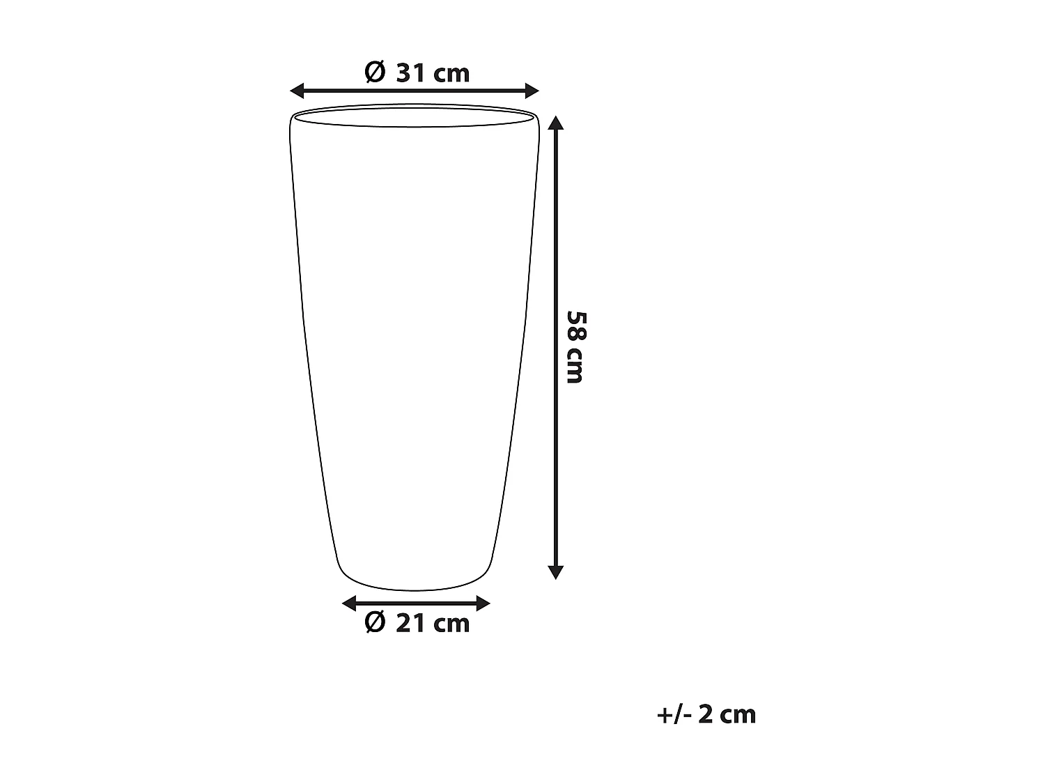 Cache-pot ABDERA 31 cm Gris