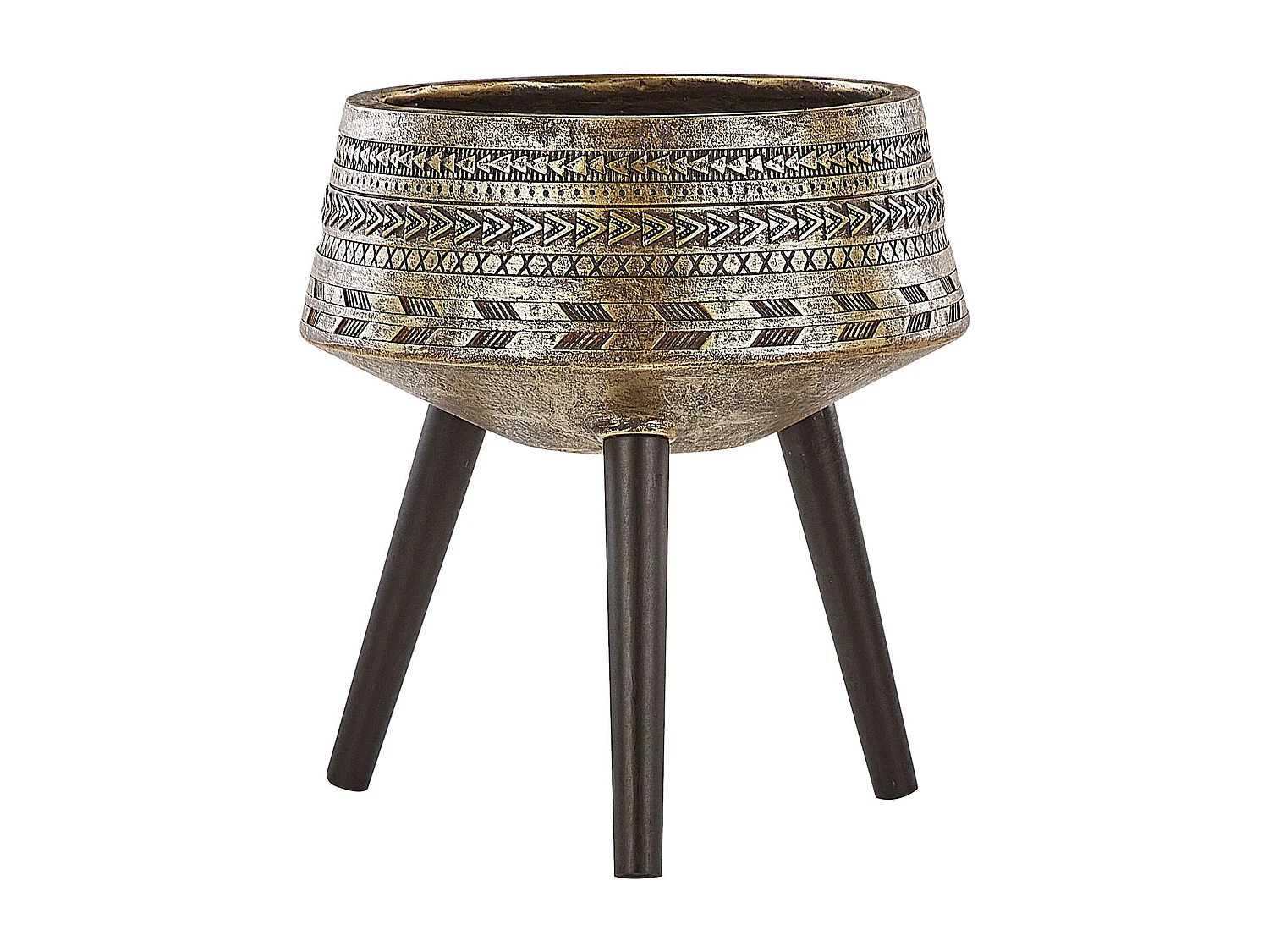 Vaso per piante rialzato VARDIANI Ceramica 50 cm Oro