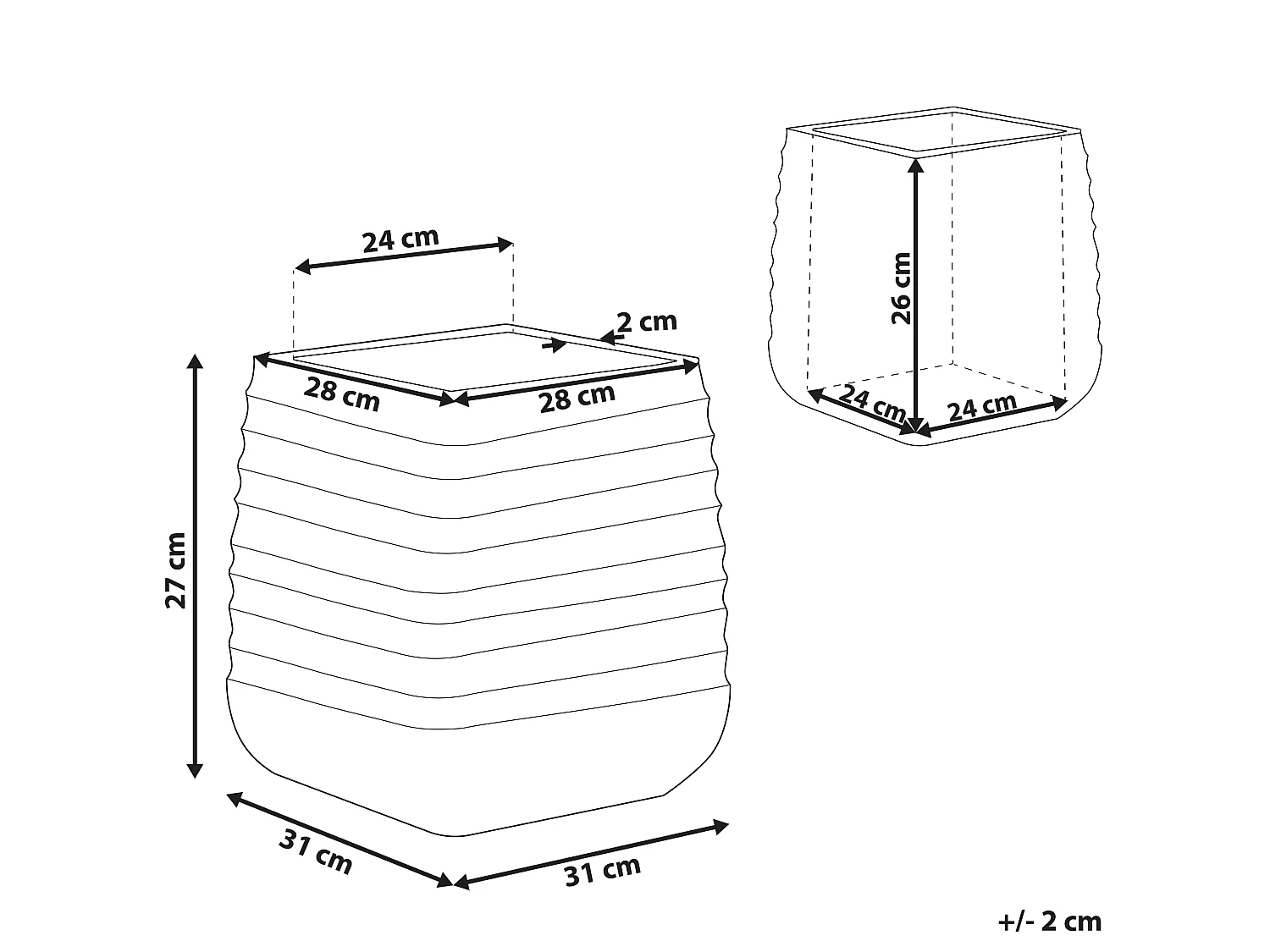 Cache-pot PARIKIA 28 cm Noir