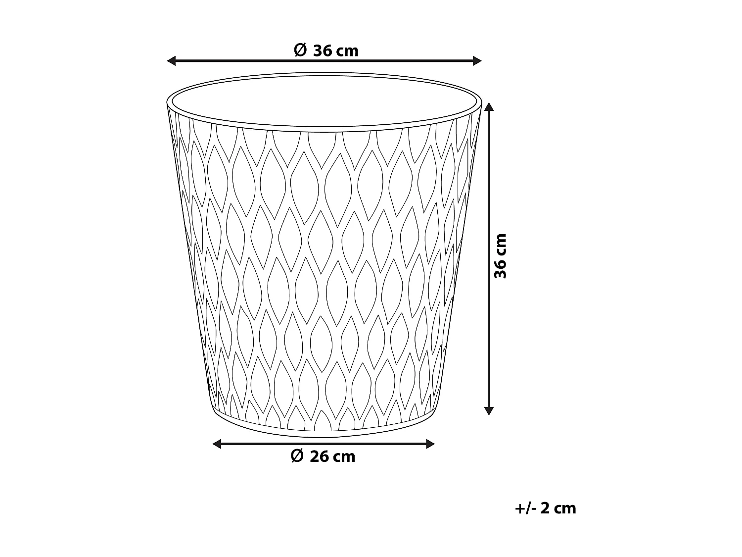 Cache-pot LAVRIO 36 cm Gris foncé