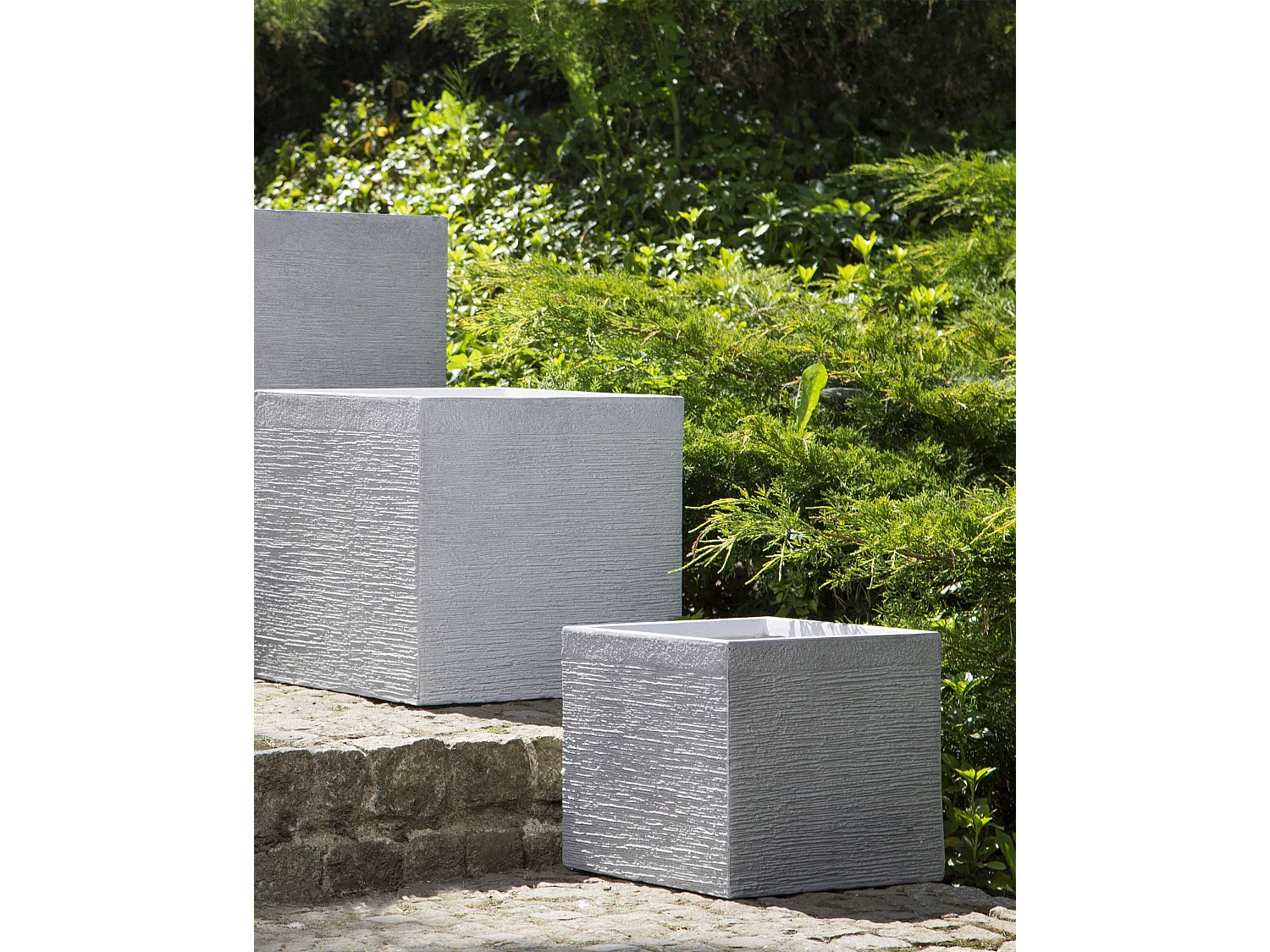 Cache-pot PAROS 30 cm Gris clair