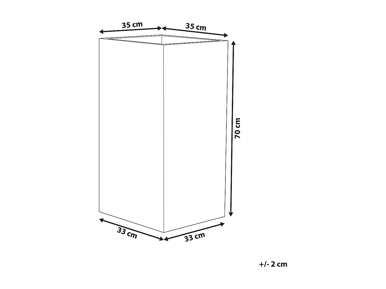 Bloempot GAZA Steen 35 cm Donkerbruin