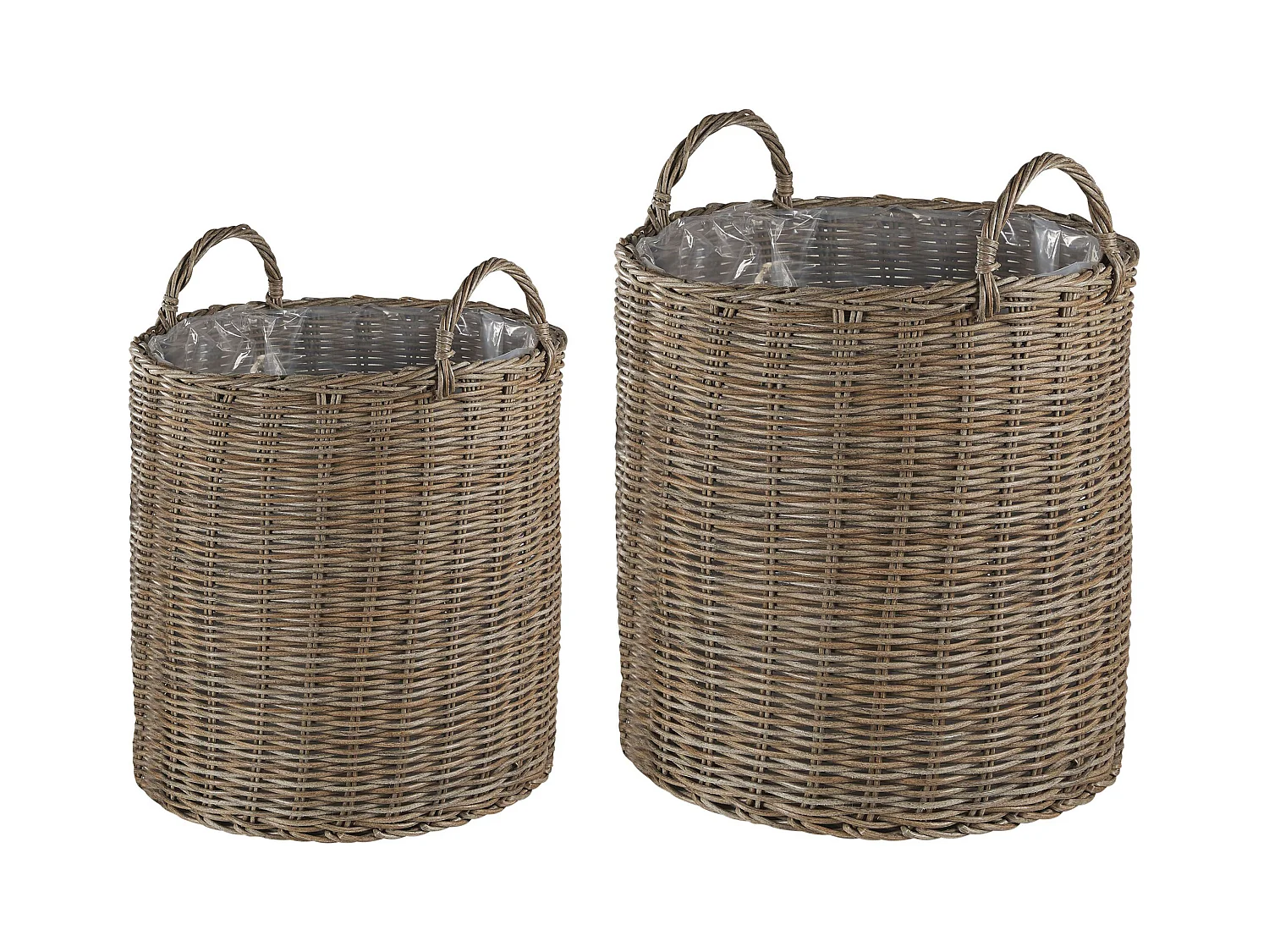 Lot de 2 pots de fleurs BITOLA 40/48 cm Marron