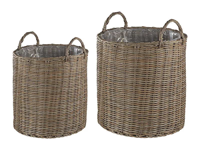 Lot de 2 pots de fleurs BITOLA 40/48 cm Marron