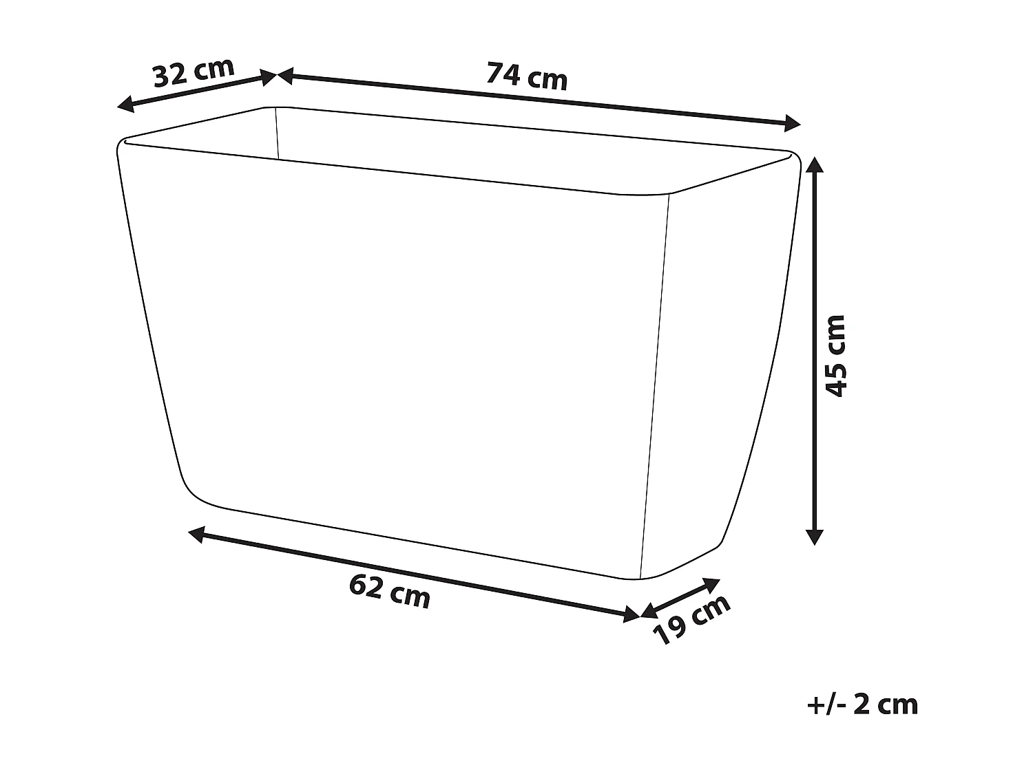 Doniczka BARIS Kamień 74 cm Szary