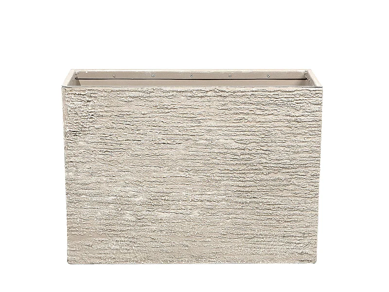Moderner Blumentopf beige 29x70x50 cm rechteckige Form Steingemisch Edessa