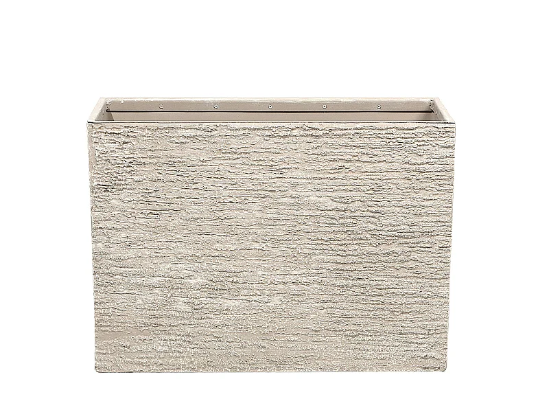 Moderner Blumentopf beige 29x70x50 cm rechteckige Form Steingemisch Edessa