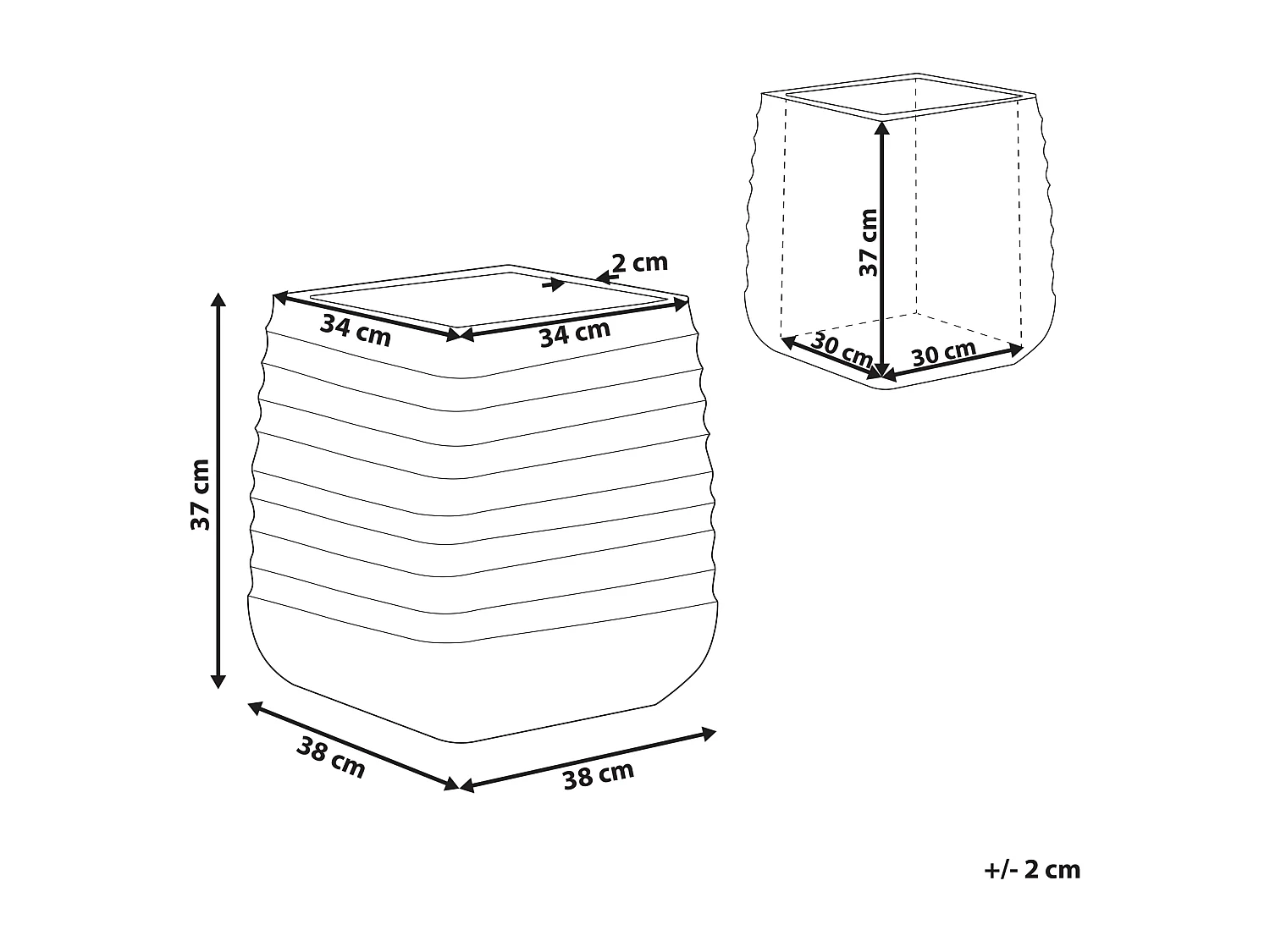 Cache-pot PARIKIA 38 cm Noir