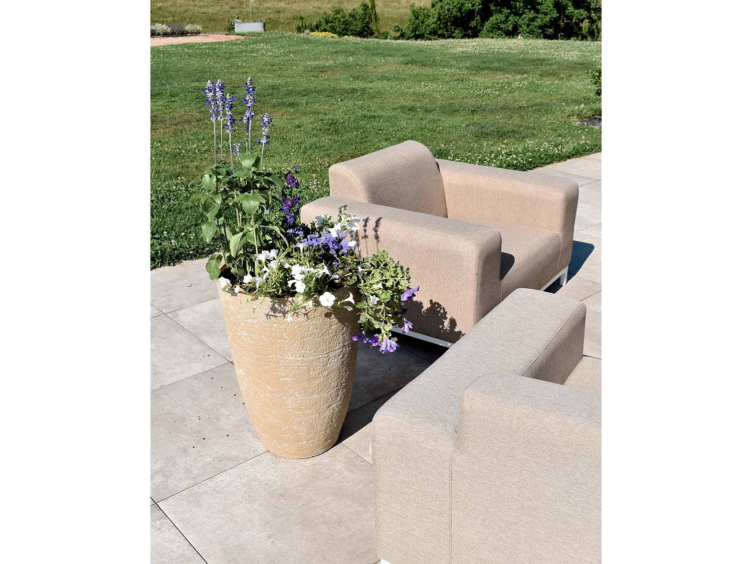 Vaso per piante CAMIA Pietra 43 cm Beige