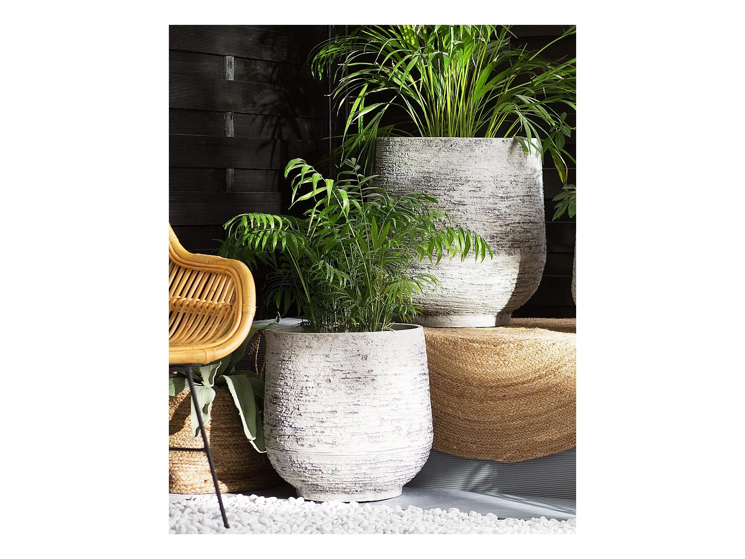 Cache-pot DIONI 48 cm Gris clair
