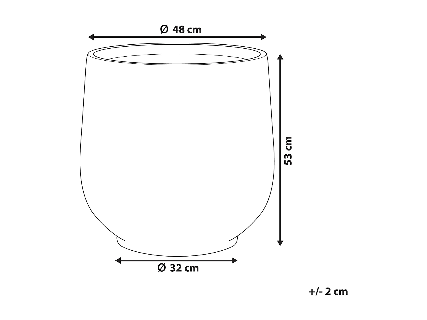 Cache-pot DIONI 48 cm Gris clair