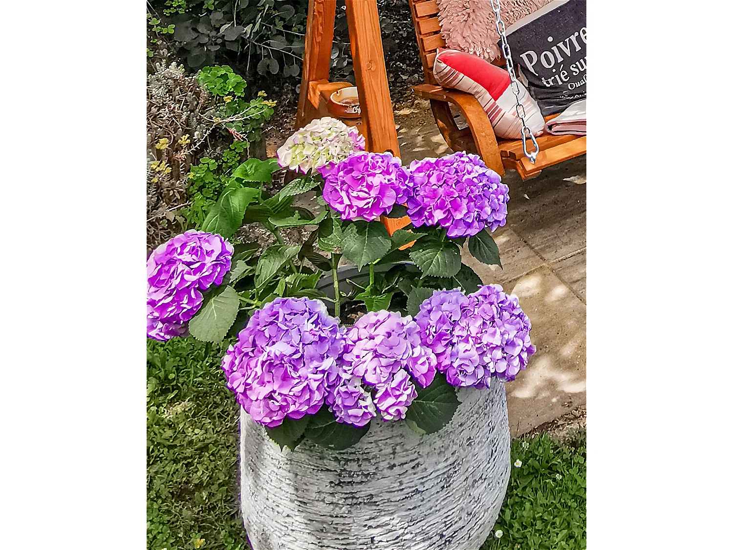 Blumenkübel DIONI Stein 48 cm Hellgrau