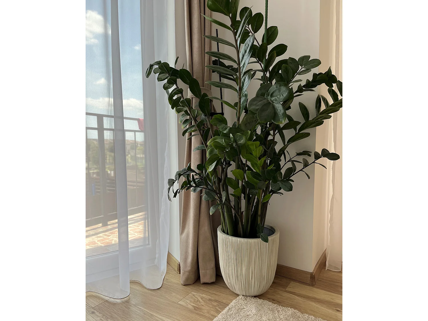 Blumenkübel CHIOS Kunststoff 31 cm Beige