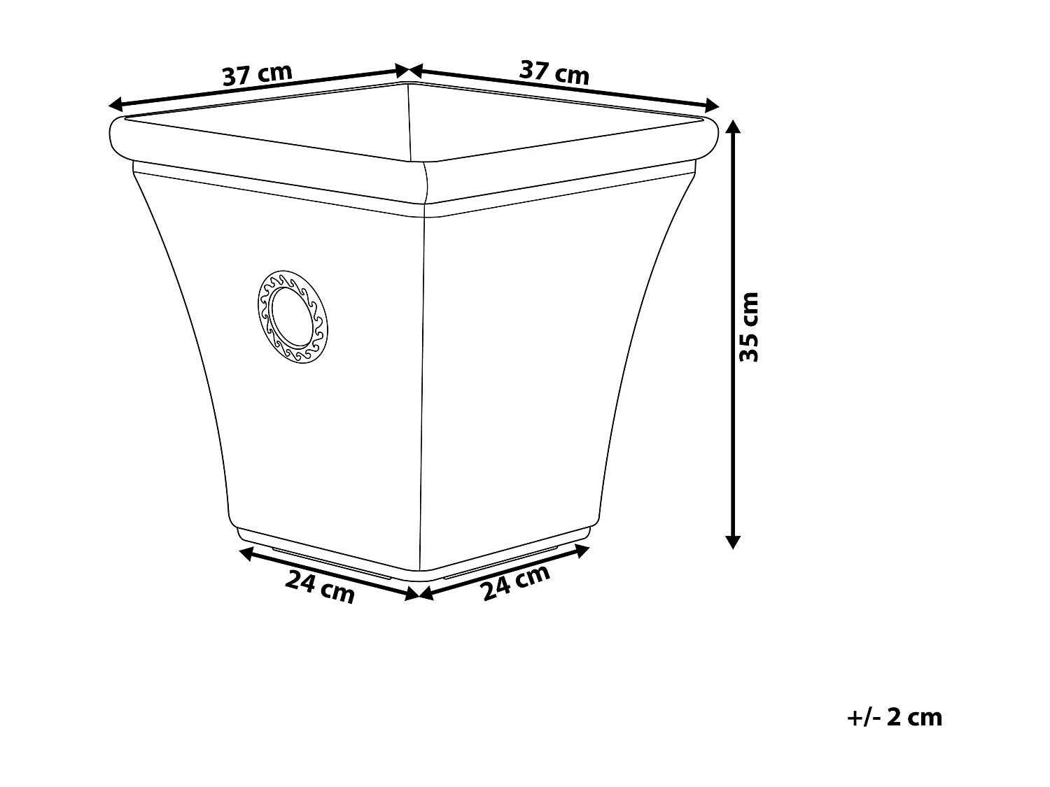 Cache-pot ELATEIA Pierre 37 cm Blanc