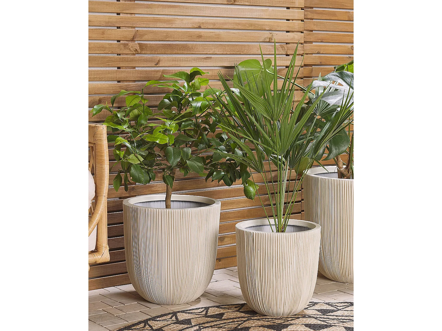 Plant Pot CHIOS 44 cm Beige