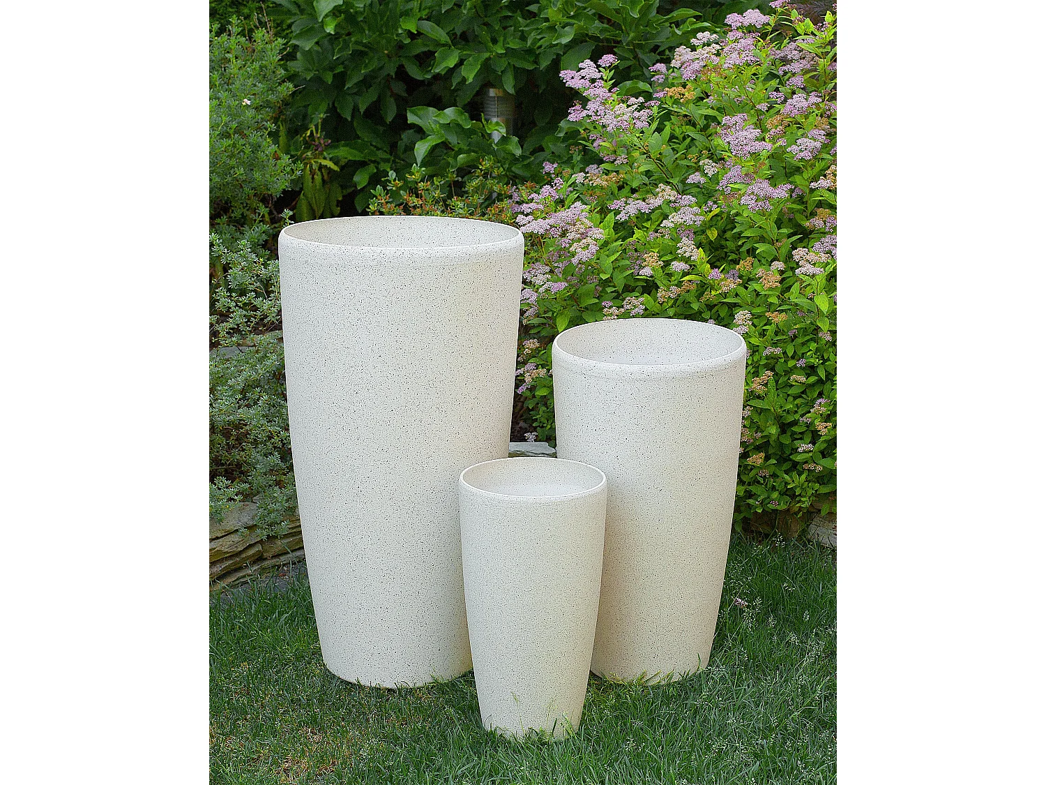 Cache-pot ABDERA Pierre 31 cm Beige clair