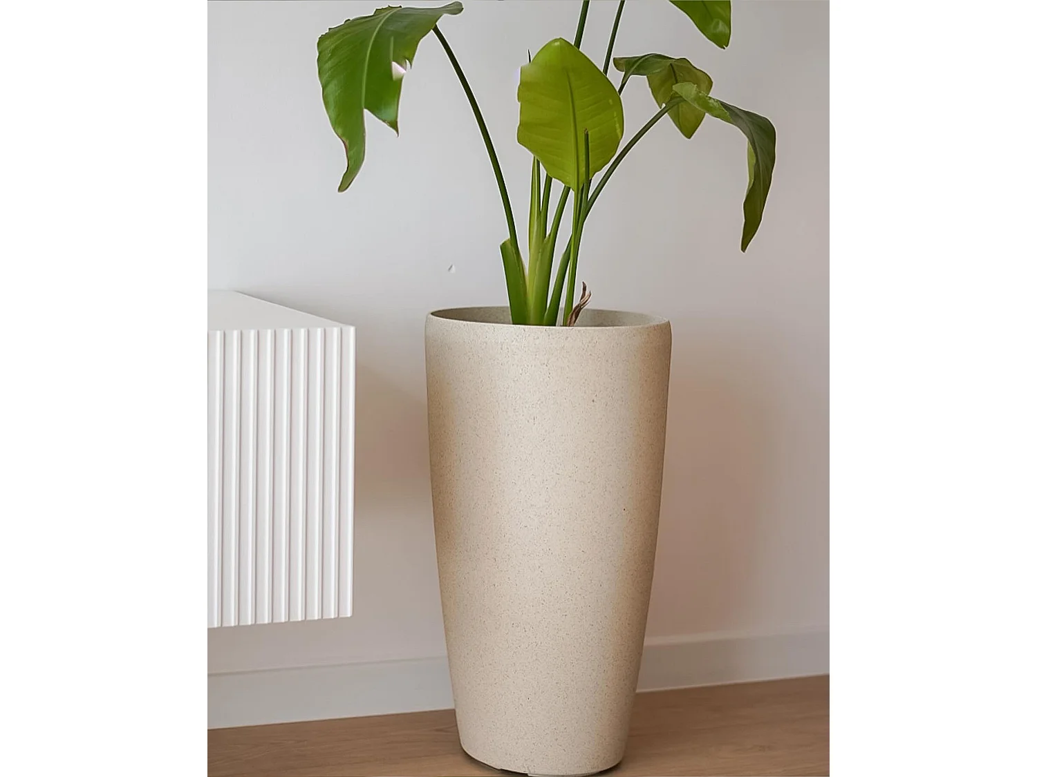 Cache-pot ABDERA Pierre 31 cm Beige clair
